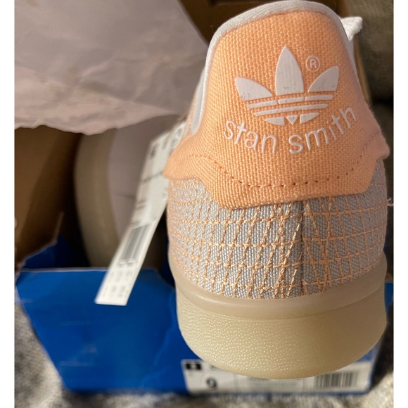 Adidas Stan Smith PrimeBlue Cyrstle White/ Acid Orange NIB SZ 9 - Picture 9 of 14